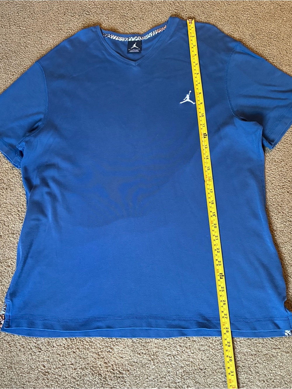 Jordan Tshirt Mens XL Blue Jumpman Logo Vneck Athletic Gym Basketball Tee - Picture 3 of 12